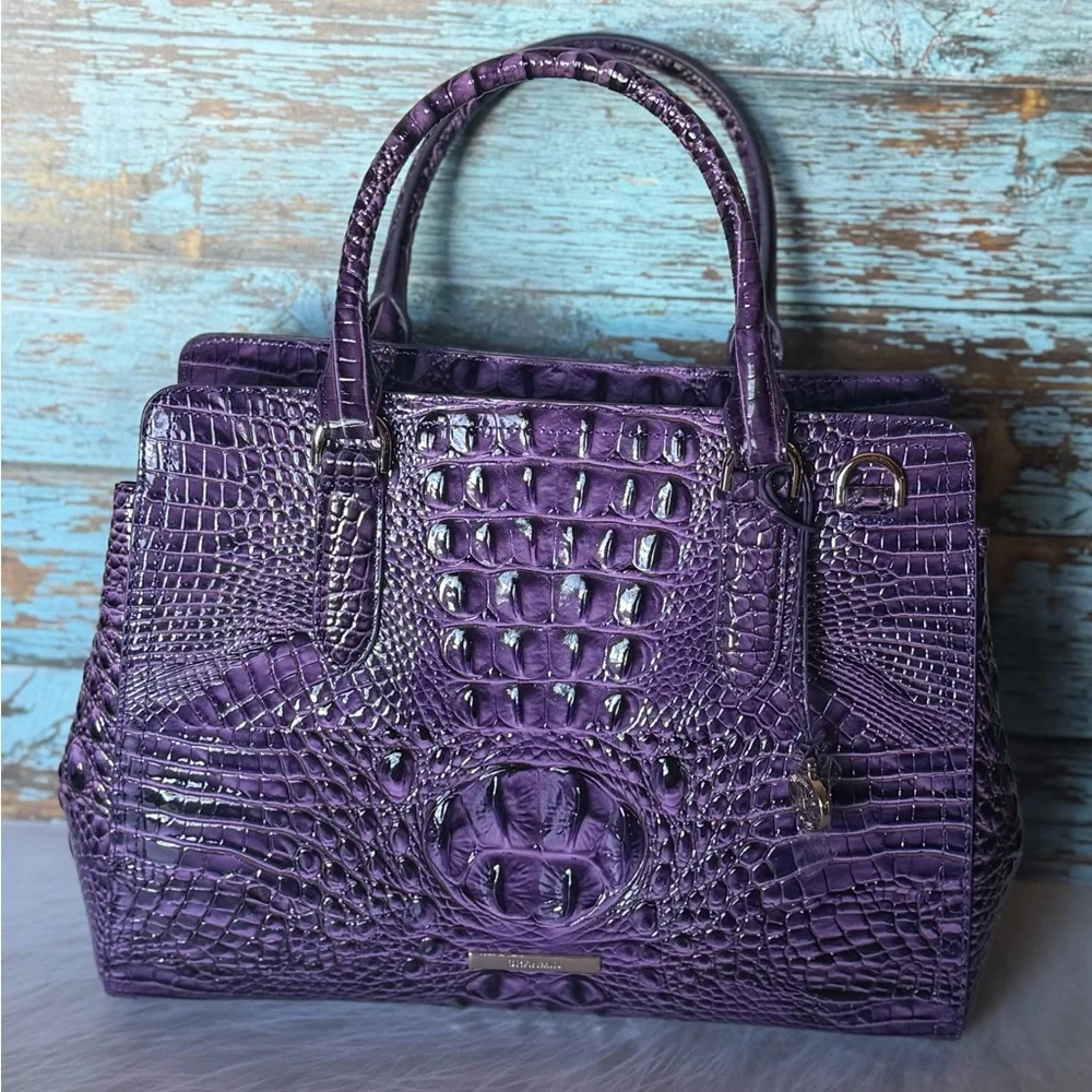 BRAHMIN SMALL FINLEY HEROIC PURPLE NWT GREAT EYE PLACEMENT - Picture 9 of 10